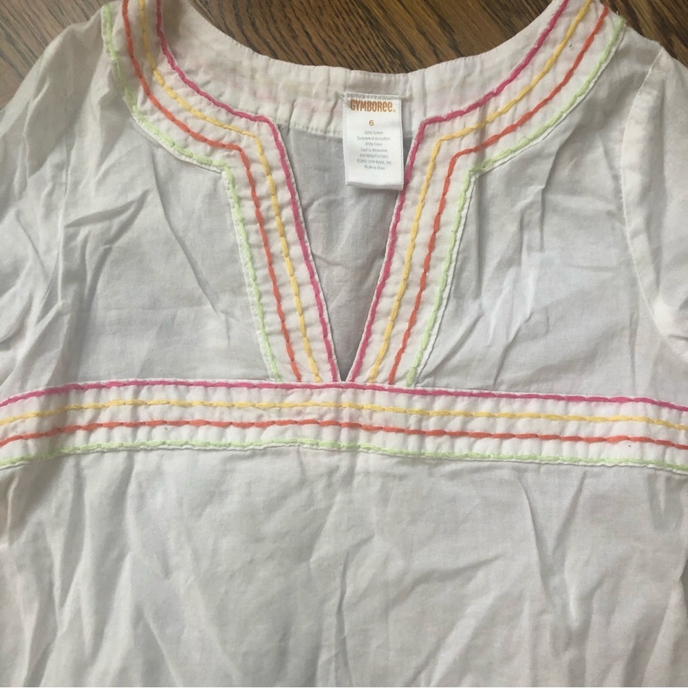 GYMBOREE. Light weight cotton tunic, beach cover-up, summer size 6